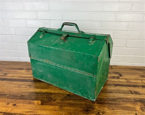 vintage metal th max green box|Vintage Green Metal Tool Box .